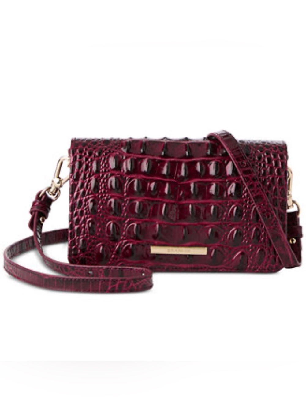 Brahmin Minuette Cherry Lacquer Melbourne Mini Leather C/B Bag.